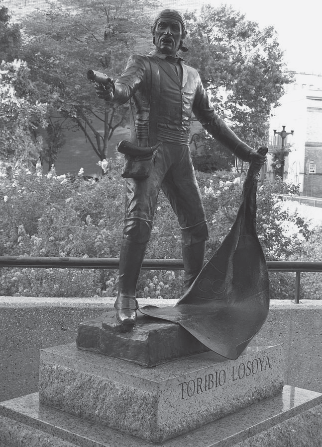 Statue of Toríbio Losoya,
defender of the Alamo, who died on
March 6, 1836. 
