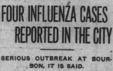 Headline from the Indianapolis Star about the Indiana Influenza Pandemic of 1918