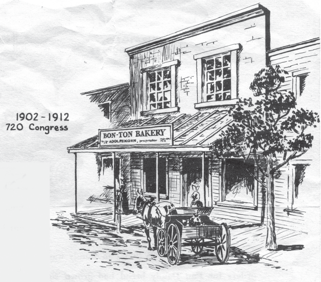 A depiction of the Bon-Ton Bakery in Texas.