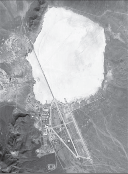 An image of the Groom Lake facility near Area 51.