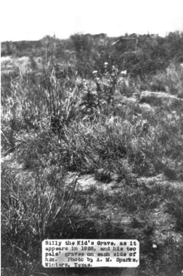 A photo of brush where Billy the Kid is presumably buried in Texas