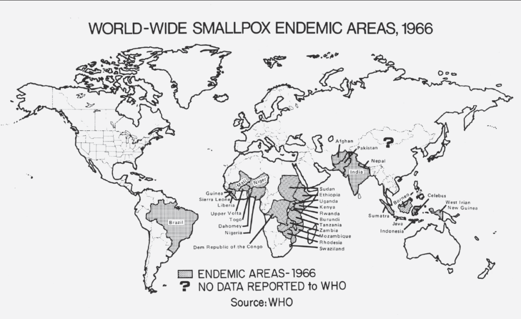 Worldwide Smallpox Map 1966