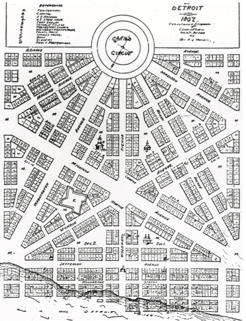 An overview map of Detroit, 1807.