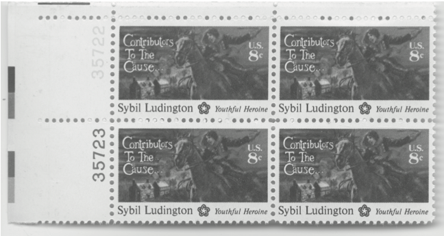 Postage stamps depicting Sybil's ride