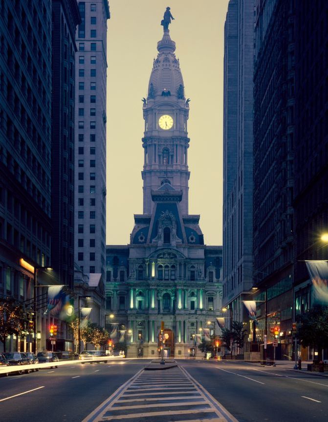 Philadelphia's city hall from the street
