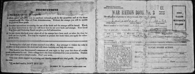 An image of a war ration book.