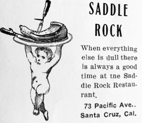 An ad for Saddle Rock Restaurant