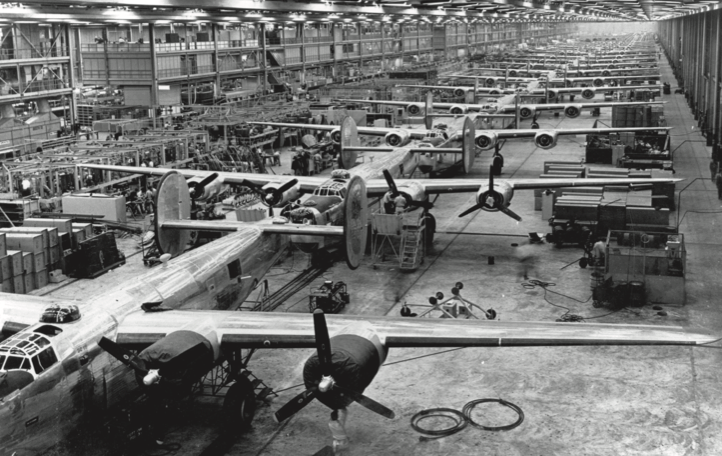 An image showing the vast B-24 manufacturing plant