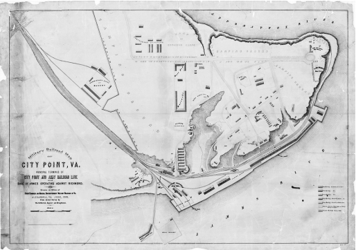 A map of City Point, Virginia
