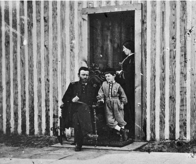 Lincoln's top general, Ulysses S. Grant, with his wife and son.