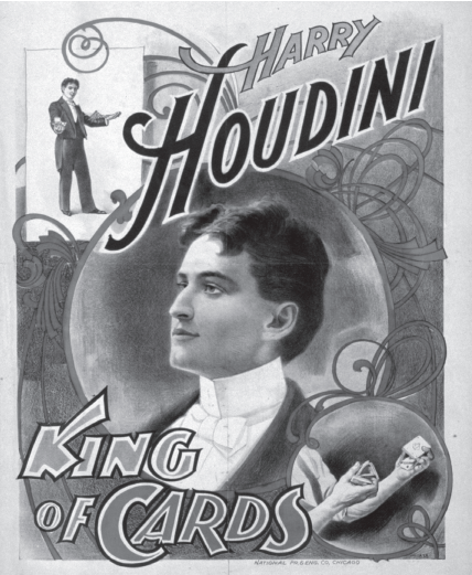 A poster advertising Harry Houdini and his magic show.