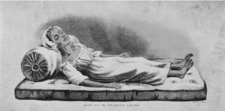 A 10-century drawing of a cholera victim.